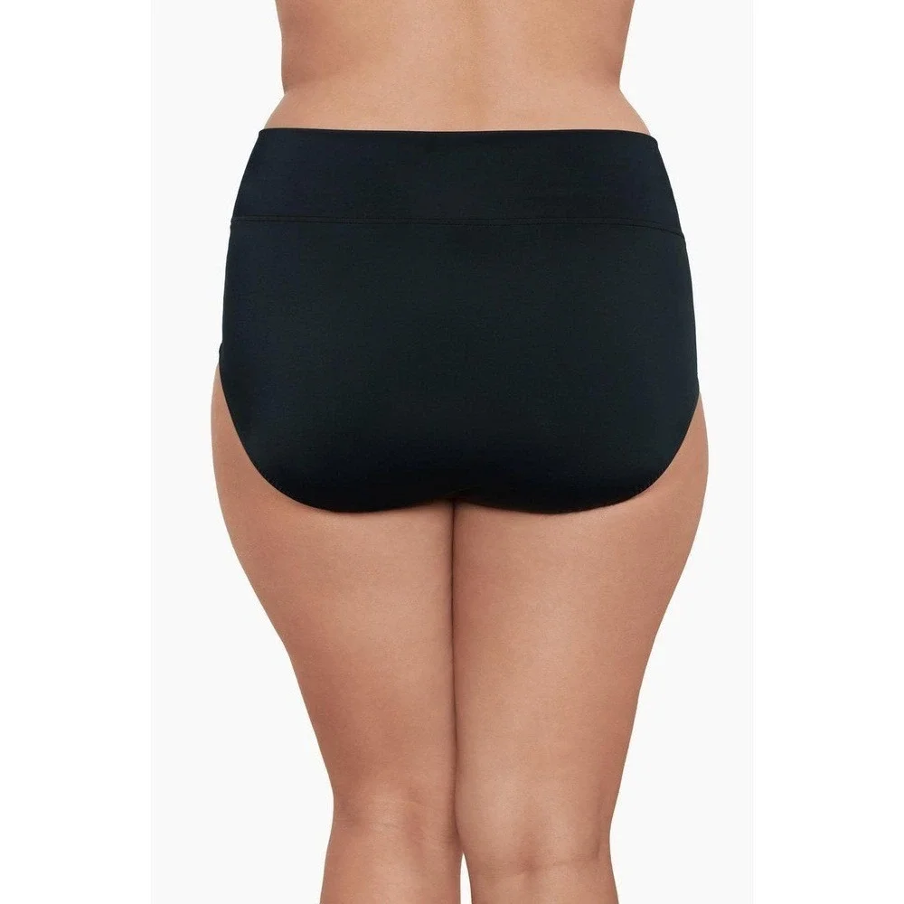 Trimshaper‎ Black Swim Bottom Yoke-Top Brief, Black 18W